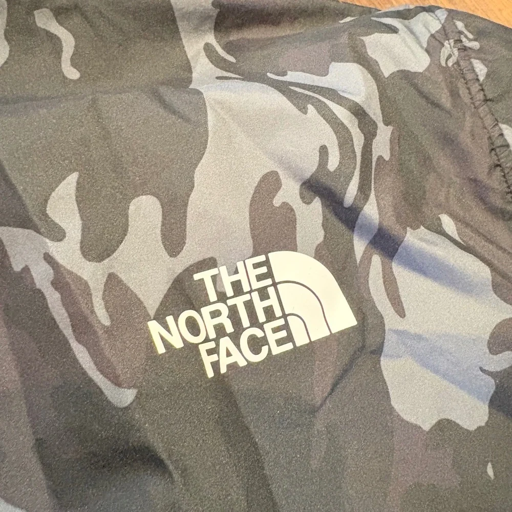 The North Face Mens XL Full Zip Camo Hybrid Fleece Hoodie Olive Green Black Tech